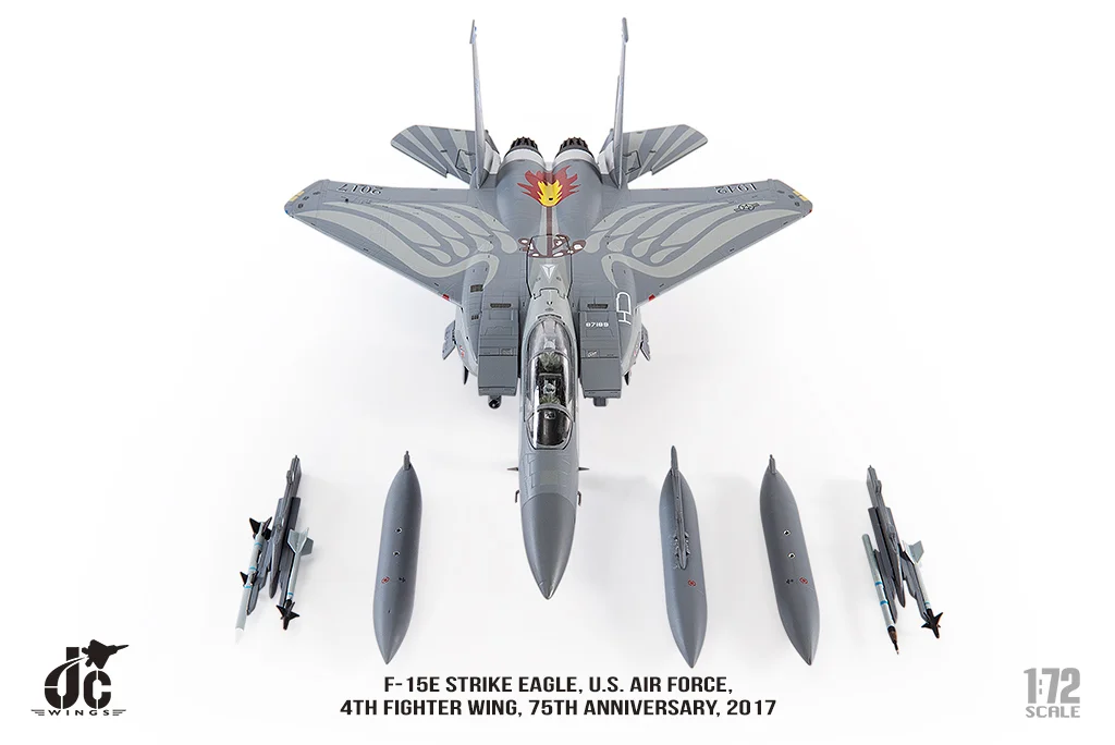 F-15E アメリカ空軍 第4戦闘航空団 第334戦闘飛行隊 特別塗装 「創設75周年」 17年 シーモア・ジョンソン基地 ノースカロライナ州 #87-0189 1/72 [JCW-72-F15-014]