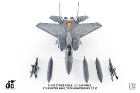 F-15E アメリカ空軍 第4戦闘航空団 第334戦闘飛行隊 特別塗装 「創設75周年」 17年 シーモア・ジョンソン基地 ノースカロライナ州 #87-0189 1/72 [JCW-72-F15-014]