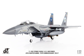 F-15E アメリカ空軍 第4戦闘航空団 第334戦闘飛行隊 特別塗装 「創設75周年」 17年 シーモア・ジョンソン基地 ノースカロライナ州 #87-0189 1/72 [JCW-72-F15-014]