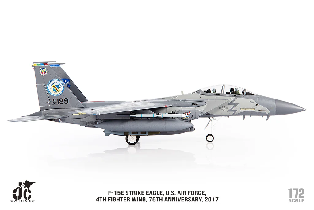 F-15E アメリカ空軍 第4戦闘航空団 第334戦闘飛行隊 特別塗装 「創設75周年」 17年 シーモア・ジョンソン基地 ノースカロライナ州 #87-0189 1/72 [JCW-72-F15-014]