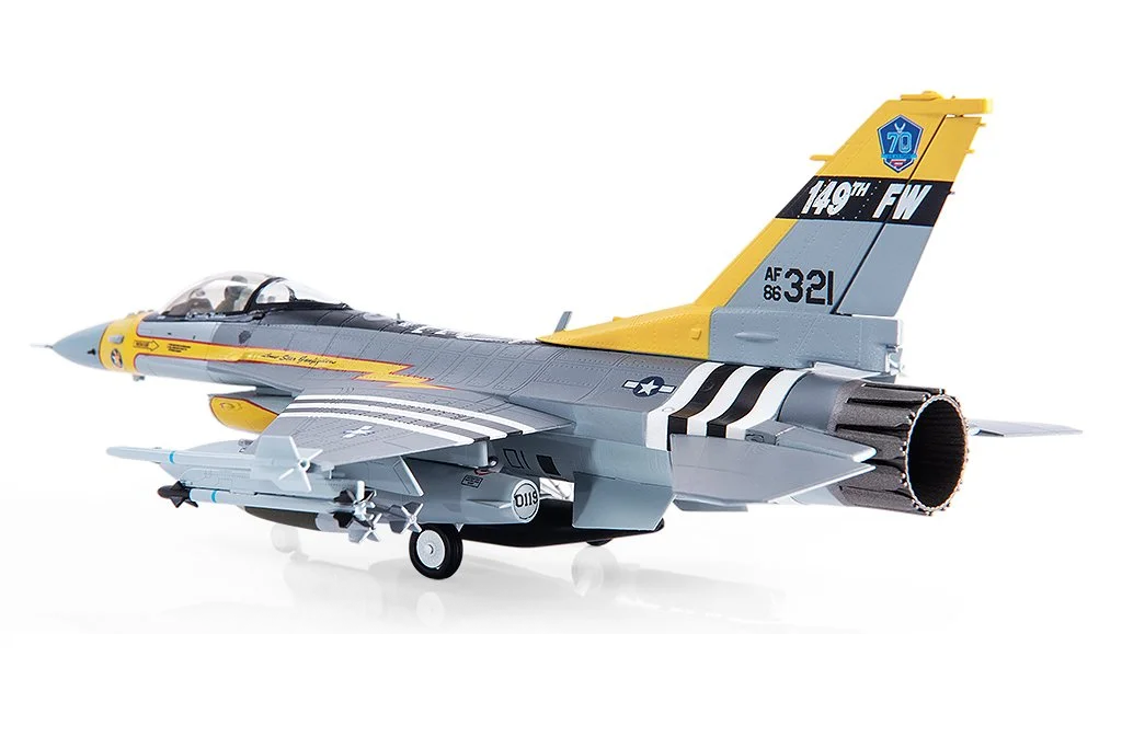 F-16C（ブロック30E） アメリカ空軍 テキサス州空軍 第149戦闘航空団 第182戦闘飛行隊 特別塗装「空軍70周年」 2017年 #86-0321 1/72 [JCW-72-F16-013]