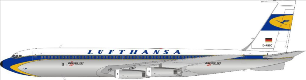 707-400 Lufthansa German Airlines 1960s (polished finish) D-ABOC 1/200 [JF-707-4-001P]