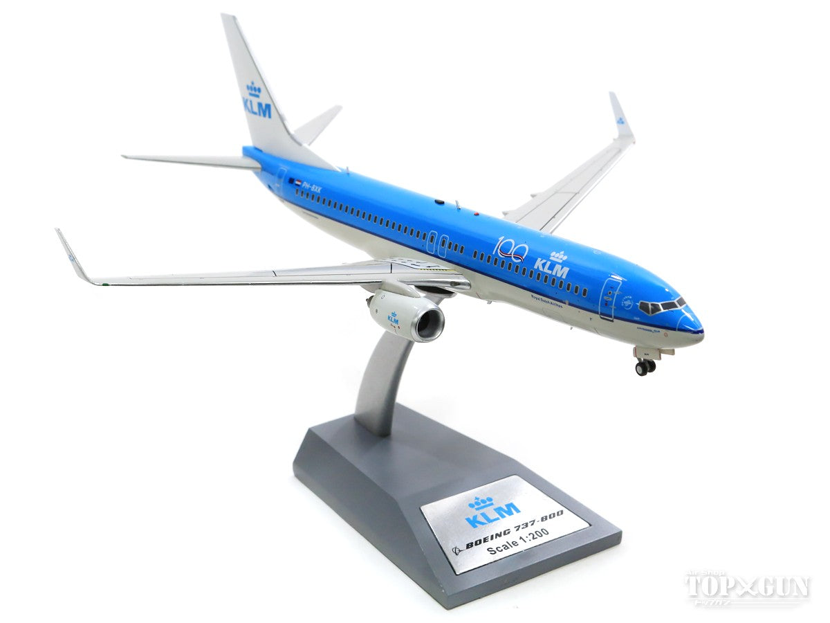 737-800w KLM Royal Dutch Airlines PH-BXK 100th Logo With Stand 1/200 [JF-737-8-010]