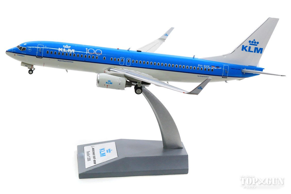 737-800w KLM Royal Dutch Airlines PH-BXK 100th Logo With Stand 1/200 [JF-737-8-010]