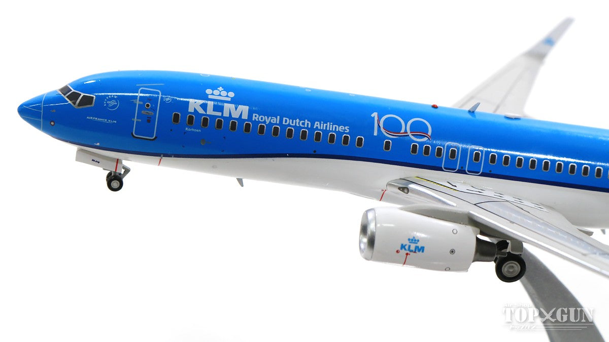 737-800w KLM Royal Dutch Airlines PH-BXC 100th Logo With Stand 1/200 [JF-737-8-011]