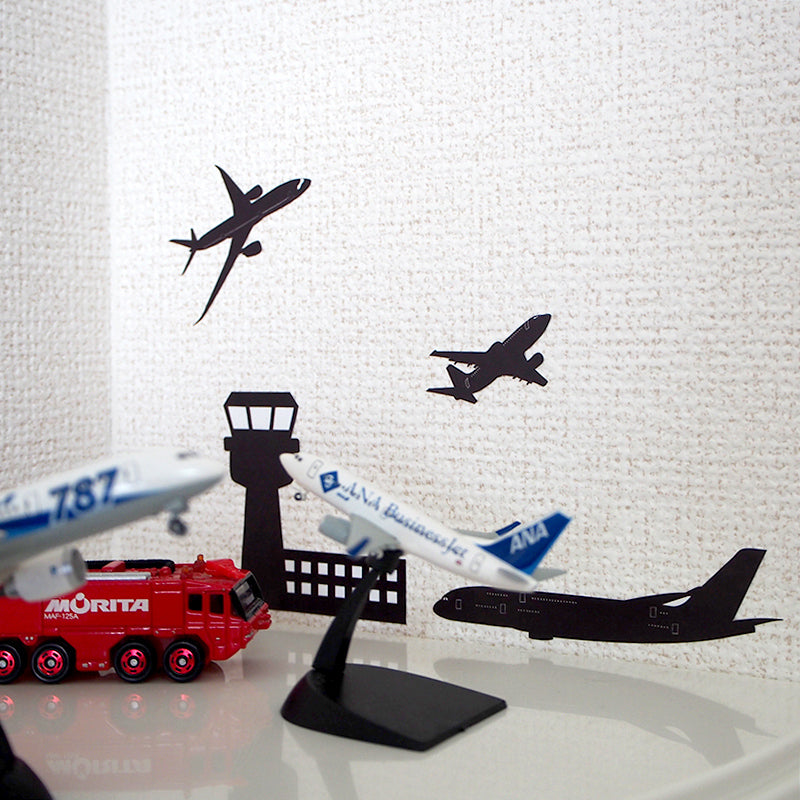 Control tower &amp; airplane wall sticker [KUMARIAIR012]