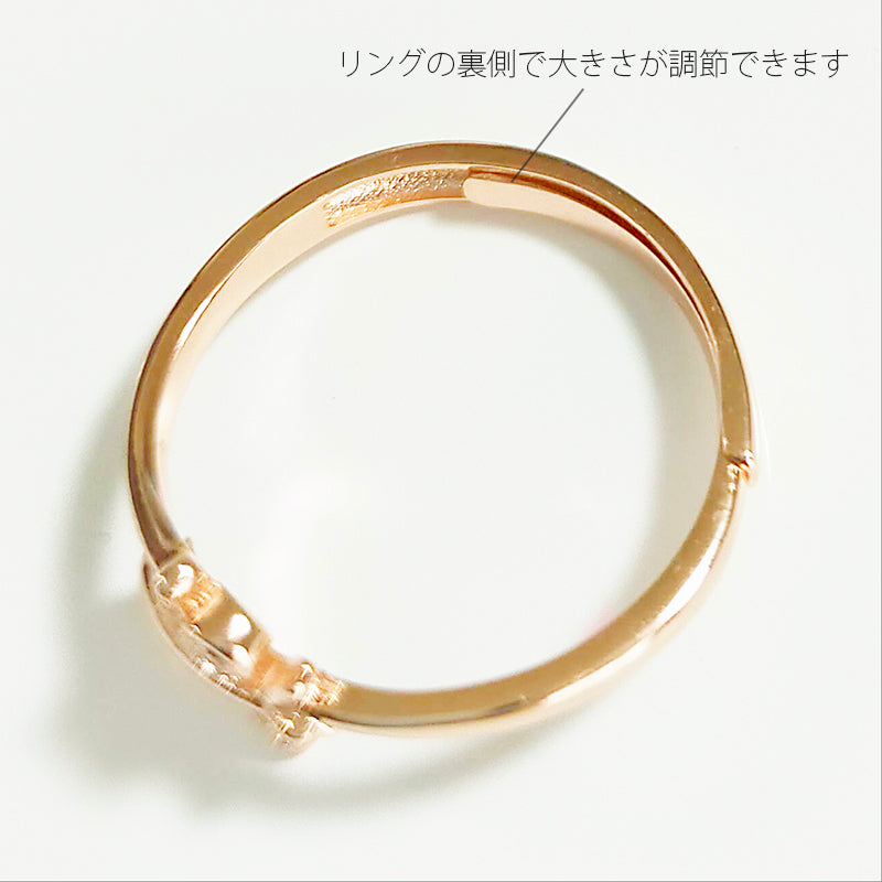 Airplane ring (adjustable on the back) Yellow gold [KUMARIAIR014-Gold]