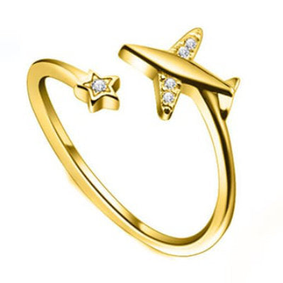 Airplane ring (star) gold [KUMARIAIR015-Gold]