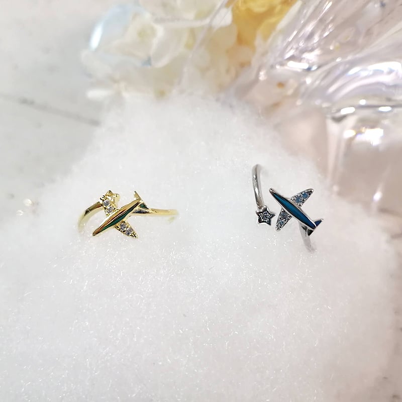 Airplane ring (star) gold [KUMARIAIR015-Gold]