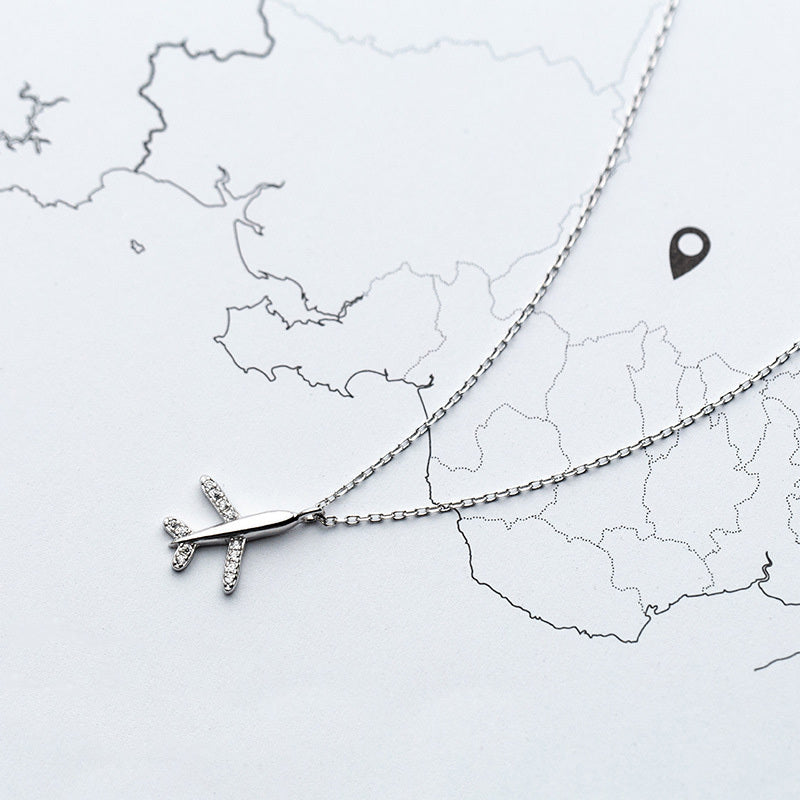 Airplane necklace silver [KUMARIAIR022]