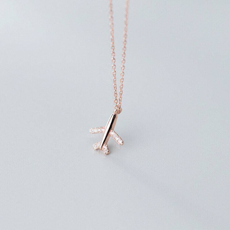 Airplane necklace rose gold [KUMARIAIR023]