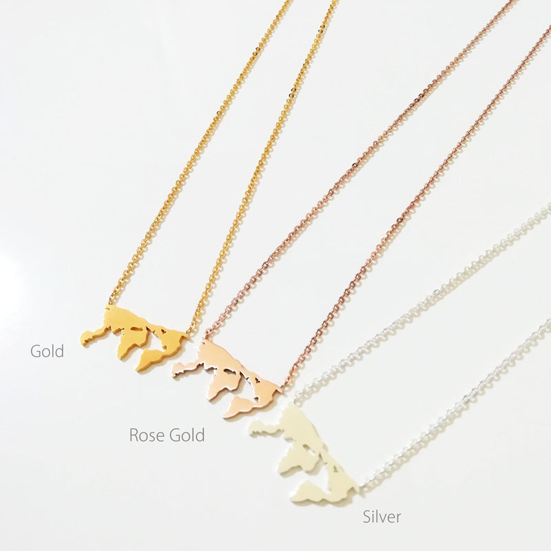 Map necklace silver [KUMARIAIR026]