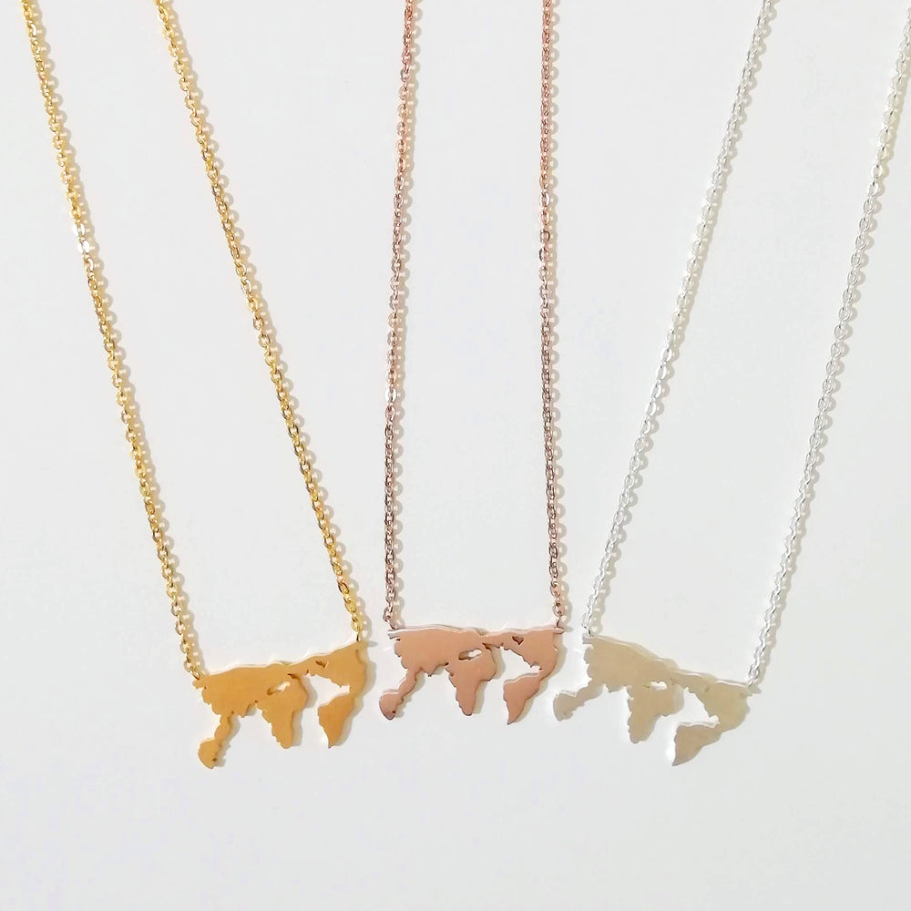 Map necklace gold [KUMARIAIR027]