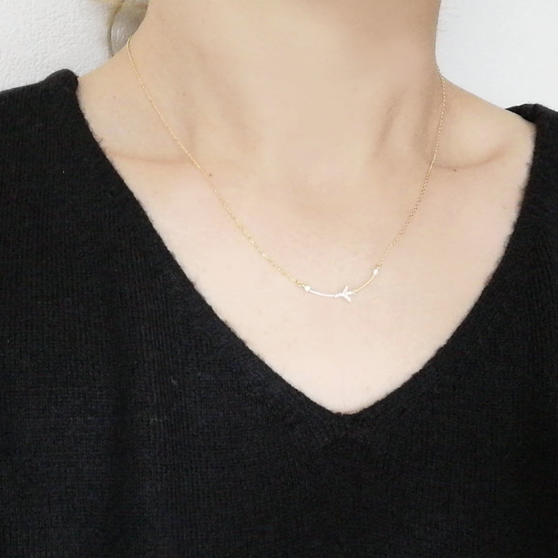 Airplane necklace (line) yellow gold [KUMARIAIR033]