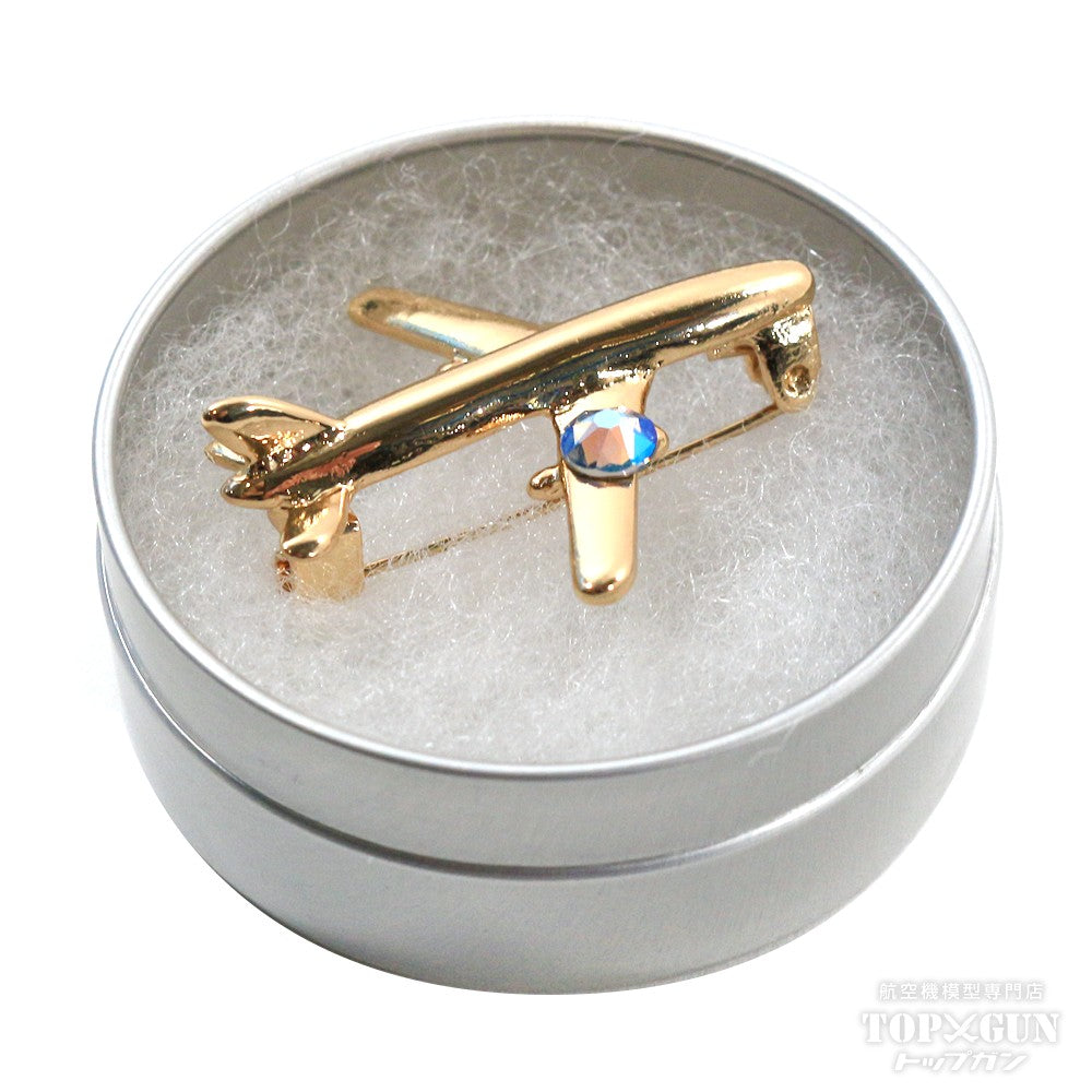 Airplane brooch gold x evening [KUMARIAIR045]