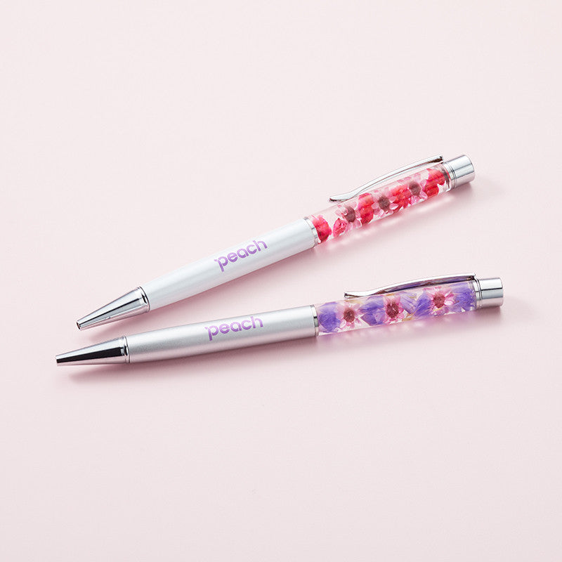 Peach original herbarium ballpoint pen produced by Hibiya Kadan Silver Peach Aviation [PA190054]