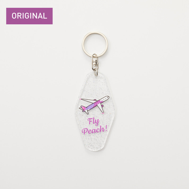 Peach original acrylic keychain Fly Peach! Clear glitter [PA220017]