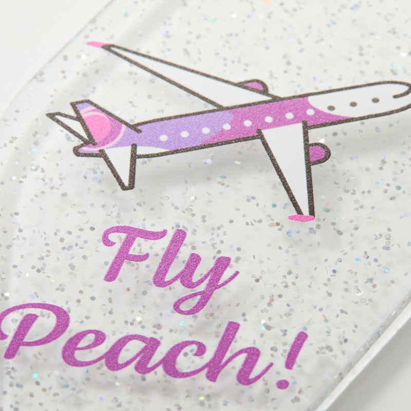 Peach original acrylic keychain Fly Peach! Clear glitter [PA220017]