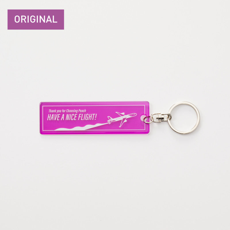 Peach Original Acrylic Keychain HAVE A NICE FLIGHT [PA220026]