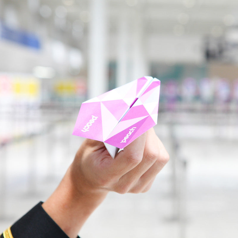 Peach Original Paper Airplane Made with an Airline for Everyone to Play with HAPPY ORIGAMI AIRPLANE Fly Peach Peach Aviation [PA480519]