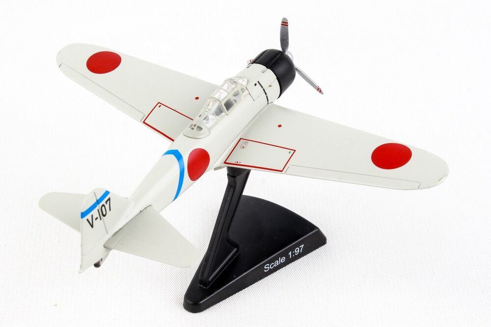 Mitsubishi A6M2 Zero Type 1 Model 2 Carrier Fighter (Zero Fighter Model 21) Imperial Japanese Navy Tainan Naval Air Group Sergeant Sakai Saburo's aircraft Taiwan 1941 V-107 1/97 *Only for display on stand [PS5343-4]