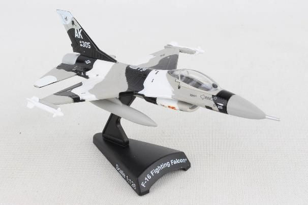 F-16C（ブロック30D） アメリカ空軍 第354戦闘航空群 第18仮想敵飛行隊 「ブルー・フォクシーズ」 白黒迷彩 アイルソン基地 AK/#86-0305 1/126 ※スタンド展示専用 [PS5399-3]