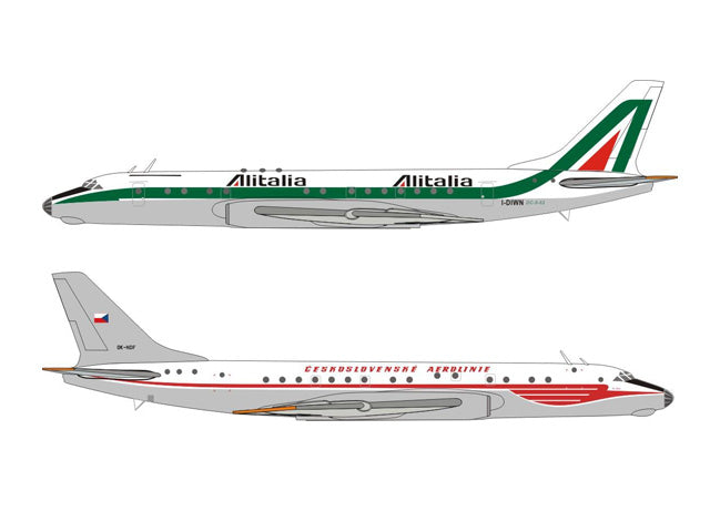 Tu-104A CSA Czechoslovak Airlines (port side only Alitalia livery) 1975 OK-NDF/I-DIWN 1/400 [RETRO4002]