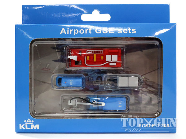 JC Wings Airport Accessories KLM Ground Support Vehicle (GSE) Set