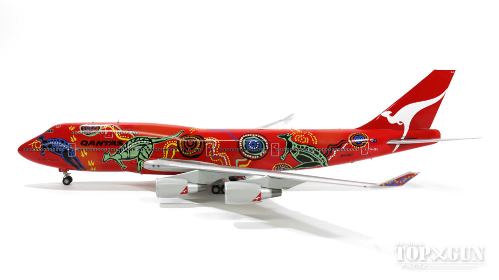 747-400 Qantas special paint "Unala Dreaming" 00s GE engine VH-OEJ 1/200 *Stand included, made of metal [XX2923]